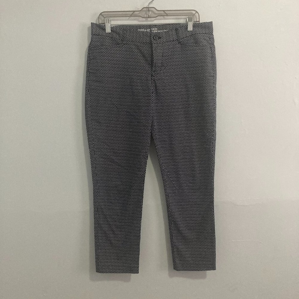 Women's Khakis by GAP Slim City Cropped Pants White and Blue Dot Design
